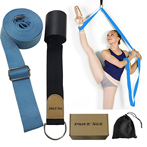 Door Flexibility & Stretching Leg Strap - Great for Ballet Cheer Dance Gymnastics or ANY Sport Leg Stretcher Door Flexibility Trainer Premium stretching equipment - color: Light Blue