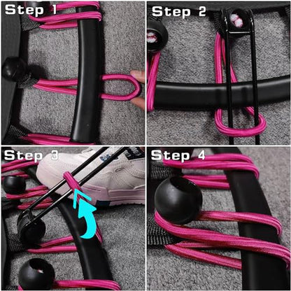 350lbs Rebounder Mini Trampoline for Adult, Indoor Small Trampoline for Exercise Workout Fitness, Upgrade Design Bungee Trampoline for Safer Quieter Bounce [40 Inches]