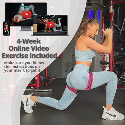 Blood Flow Restriction Bands for Women Glutes with 4-Week Booty Bands Exercise Guide, Bfr Booty Occlusion Bands for Women, Booty Bands Legs and Butt, Blood Restriction Workout Bands for Squats - style: Pink and Black