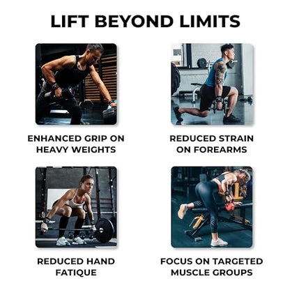Weight Lifting Hooks, Padded Weight Lifting Straps Wrist Straps for Men and Women, Premium Deadlift Straps for Weightlifting and Powerlifting, Weight Lifting Gloves for Pull Ups