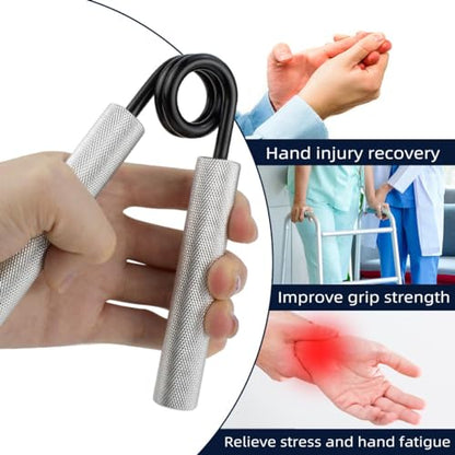 No Slip Heavy-Duty Metal Grip Strength Trainer Forearm Grip for Muscle Building Hand Rehabilitation Home Gym Exerciser Training Recovery Non-slip Hand Gripper Wrist Finger Hand Grip Strengthener
