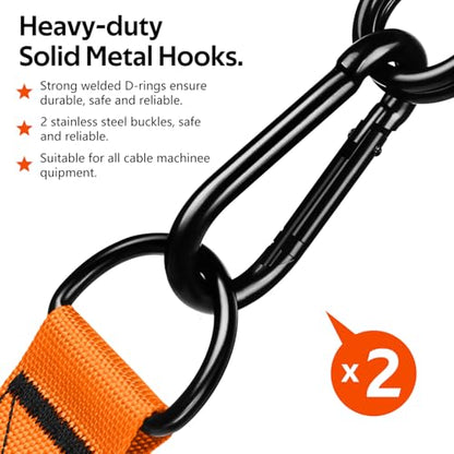 WALITO Exercise Handles, Replacement Cable Machine Attachments for Home Gym Equipment, Pulley System, Pilates, Resistance Bands, Strength Trainer, Heavy Duty Working Out Handles - color: Orange
