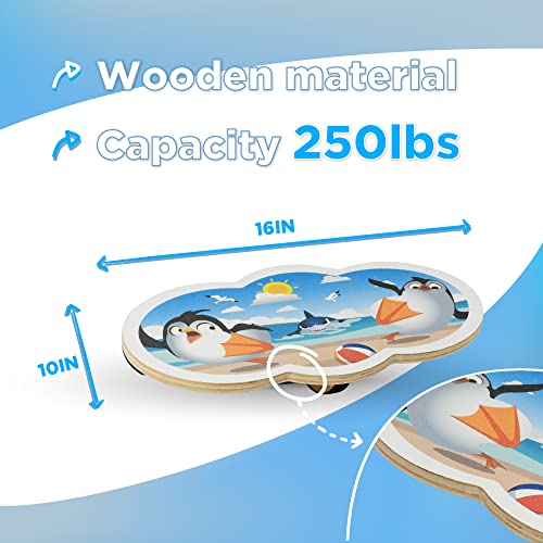 Wooden Balance Board Kids, Wobble Board For Balance, Balance Board Toddler Supporter, Balance Boards for Stability and Core Training