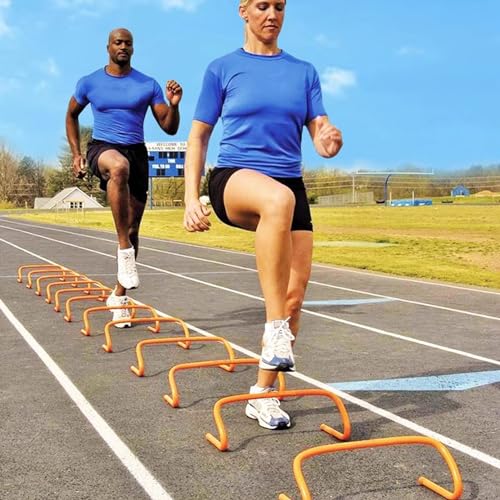 5 Pcs Agility Hurdles Training Equipment, Indoor Outdoor Sports Practice Hurdles with Carry Strap, Track and Field Jumping Workout Obstacles (Green 15Cm (5 7/8)