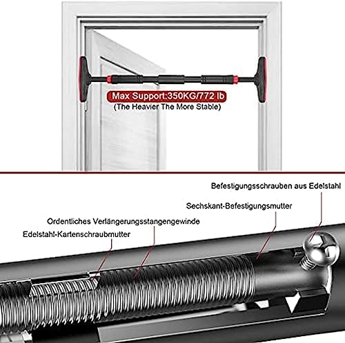 Pull Up Bar For Doorway, Chin Up Bar No Screw, Strength Training Pullup Bars Door Frame Pull-up Bar With Locking Mechanism, Adjustable Width Training Bars,Friendly32