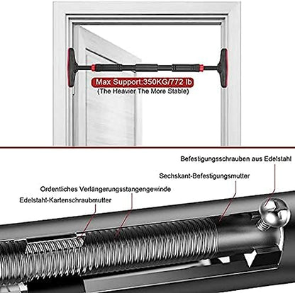 Pull Up Bar For Doorway, Chin Up Bar No Screw, Strength Training Pullup Bars Door Frame Pull-up Bar With Locking Mechanism, Adjustable Width Training Bars,Friendly32