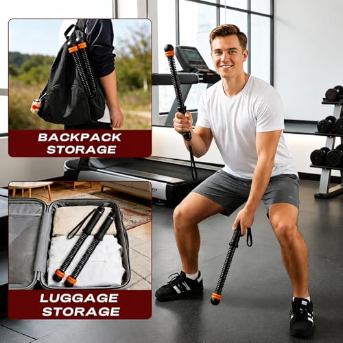 Ropeless Battle Ropes for Home Gym, Portable Cordless Battle Ropes with Variable Resistance for Men & Women Full Body HIIT Cardio & Arm Strength Training Fitness Exercise