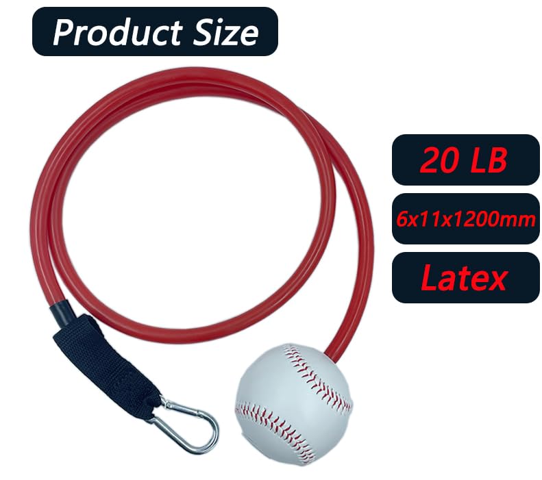 Baseball and Softball Resistance Training Bands,Pitching Training Aids, Baseball Connectors with Door Anchor are Baseball Training Accessories Improve Pitching,Arm Strength.-Red