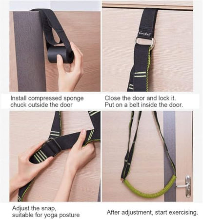 Back bend Assist Trainer - Improve Back and Waist Flexibility, Door Flexibility Stretching Strap, Home equipment for Ballet, Dance, Yoga, Gymnastics, Cheerleading, Splits - color: black