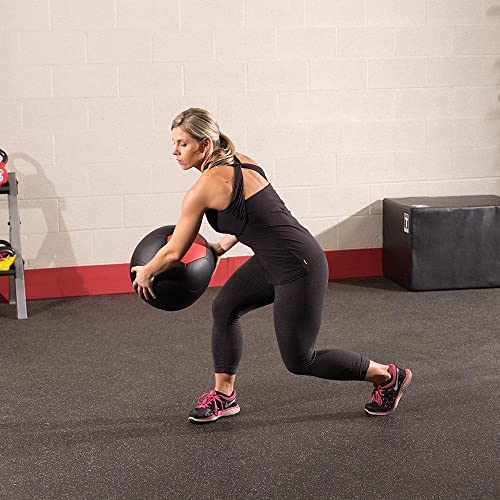 Body-Solid Tools (BSTSMB) Soft Shell Medicine Ball – Non Bouncing Wall Balls for Strength Training, Weight Loss Workout, Core Exercise and Home Gym Fitness, Black, 6-30lbs Weight