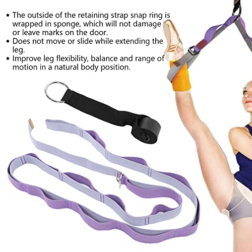 Yoga Stretching Strap, Yoga Strap for Flexibility and Balance, 3.1m Oxford Cloth Leg Stretcher with Foam - Covered Snap Ring, for Gymnastics Dance Fitness and Physical - color: Purple