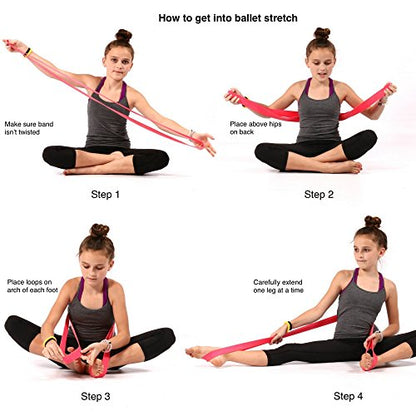 Ballet Stretch Band for Dance, Gymnastics, Cheerleading, Pilates. Improves Elastic Flexibility and Enhances Daily Stretching - Designed by PS Athletic