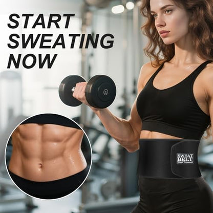 Waist Trimmer for Women and Men, Sweat Belt Band Belly Stomach Wrap