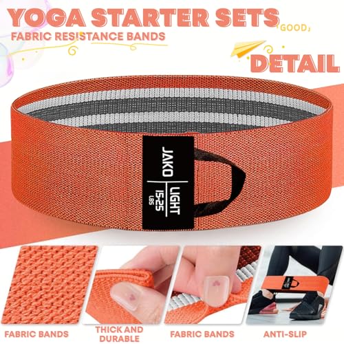 Non-Slip Hip Resistance Bands for Working Out - Fabric Elastic Exercise Bands Strength Training, Physical Therapy, Pilates & Yoga - Booty Workout Bands for Women/Men Legs & Thigh Glutes