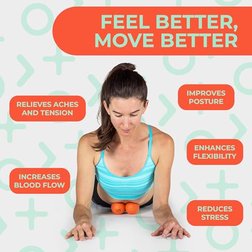 Sport Yoga Deep Tissue Massage Ball Set, Extra Firm – Lacrosse Ball Size (2.5in) Myofascial Release Balls for Feet, Back, Neck, Legs, & Arms – Trigger Point & Mobility Therapy (2-Pack) - style: Extra Firm