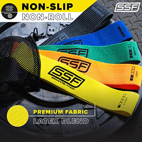 Serious Steel Fitness Fabric Mini Loop Non-Slip Resistance Band Set | Warm-Up, Physical Therapy, Glute Training, Speed and Agility Exercise Bands - color: Multi-Colored Set