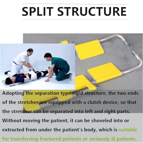 82.6x17.3x2.3in Portable Spine Board Stretcher, Folding Stretcher Medical Spine Board For EMT Medical Stretcher Patient Mover Rescue