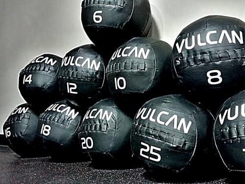 VULCAN Soft Medicine Ball – Durable High-Performance Weighted Exercise Ball for Core Workouts, Wall Ball Throws, Squats, and Partner Drills | Ideal for Home Gym and Functional Fitness Training - style: 8 lb Medicine Ball