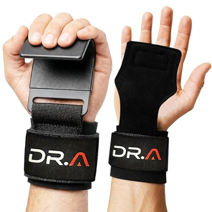 Dr. Arthritis Doctor Developed 3-in-1 Lifting Straps, Hooks & Wrist Wraps - Switch Between Modes in Seconds - Heavy Duty Grips for Bodybuilding, Powerlifting, Deadlifts, Pull-Ups & Rows (Pair, Black) - color: Black