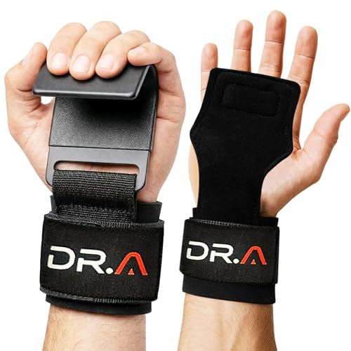 Dr. Arthritis Doctor Developed 3-in-1 Lifting Straps, Hooks & Wrist Wraps - Switch Between Modes in Seconds - Heavy Duty Grips for Bodybuilding, Powerlifting, Deadlifts, Pull-Ups & Rows (Pair, Black) - color: Black
