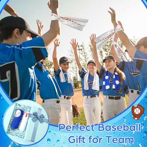 12 Pcs Baseball Cooling Towels 30" x 9" Quick Dry Microfiber Sweat Towels for Workout, Gym, Running, Baseball Teams Sports Fans Party Favors Gifts - style: Baseball