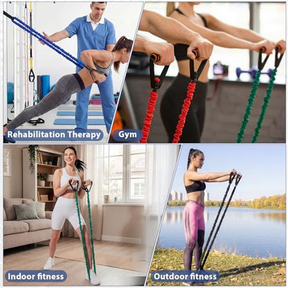 Leyndo 5 Pcs Exercise Resistance Bands with Handles, 5-Level