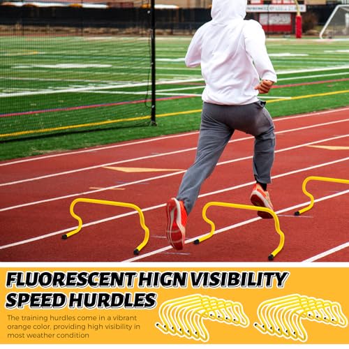 Wettarn 12 Pcs 9" Speed Training Agility Hurdles for Athletes Reliable Training Hurdle Plyometric All Purpose Practice Equipment for Soccer Basketball Football - color: Yellow