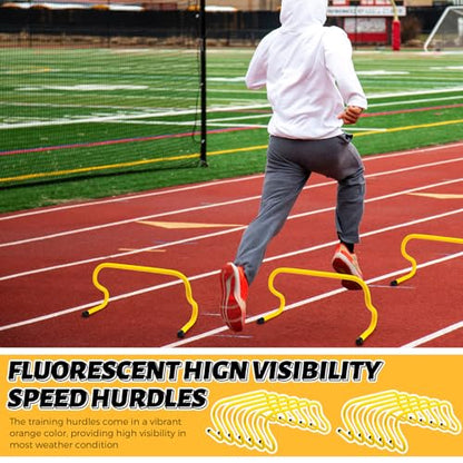 Wettarn 12 Pcs 9" Speed Training Agility Hurdles for Athletes Reliable Training Hurdle Plyometric All Purpose Practice Equipment for Soccer Basketball Football - color: Yellow