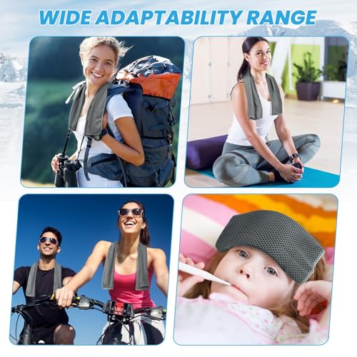 INNOLIFE 2 Pack Cooling Towels, Soft Breathable Ice Towel Chilly Towel for Sports, Gym, Fitness, Running, Hiking, Yoga - Black