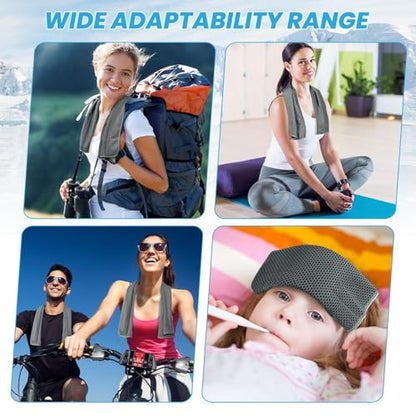 INNOLIFE 2 Pack Cooling Towels, Soft Breathable Ice Towel Chilly Towel for Sports, Gym, Fitness, Running, Hiking, Yoga - Black