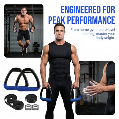 Gymnastic Rings, Gymnastic Rings Equipment, Pull-up Gymnastic Rings, Home Gymnastic Rings no-Punch bar Lanyard for Training Workouts - color: Blue