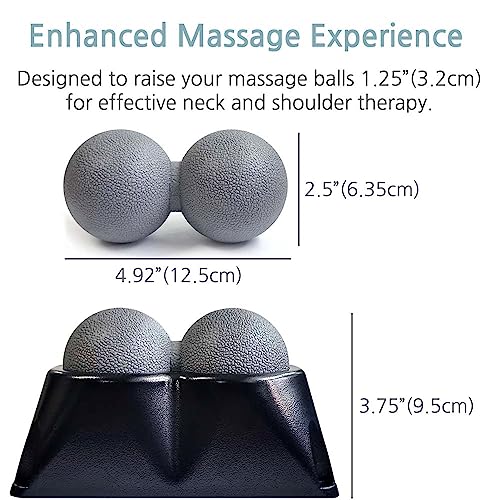 Double Lacrosse Peanut Massage Ball Riser for Headache, Neck, Shoulder & Back Pain Relief (Riser)