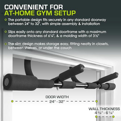 ProsourceFit Pull Up Bar for Multi Use Fitness & Home Gym Exercise