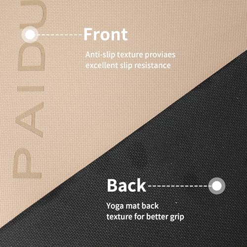 PAIDU Yoga Mat Non Slip Anti-tear,extra thick-2/5 inch（10MM）High Resiliency Professional POE Yoga Mats for Women Men Kids,72"x24"inch,Workout, Yoga, Pilates and Floor Exercise, with Carrier Strap