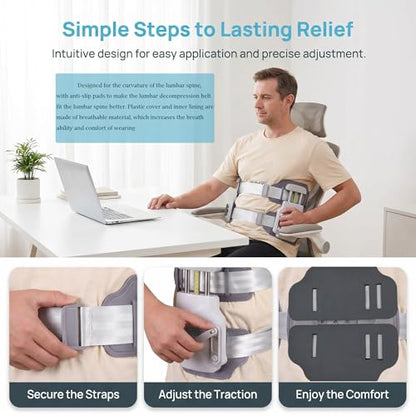 Lumbar Traction Device Decompression Belt Back Stretcher Spinal Decompression Devices Spine Pain Relief Scoliosis Support Belt Brace Scoliosis Treat Support Back Problems