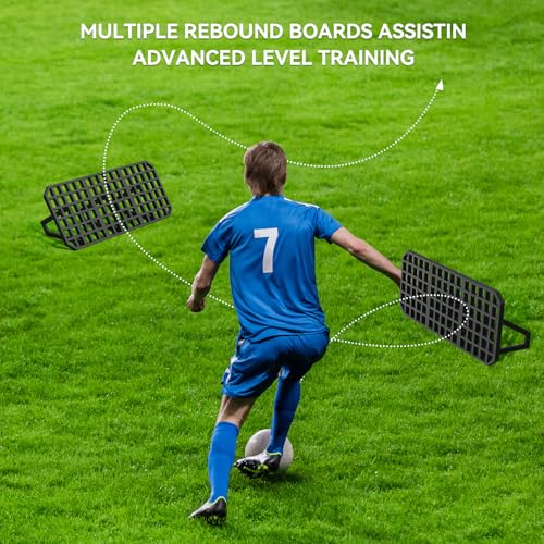 Soccer Rebound Board, Portable Rebounder with Adjustable Angle, Replay Station Soccer Trainer for Ball Passing and Bounce Back Training