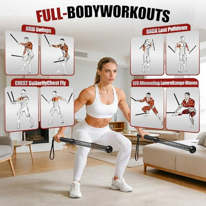 Battle Ropes Cordless & Ropeless for Home Gym – Portable Workout & Exercise Rope for Strength Building, HIIT & Low-Impact Training