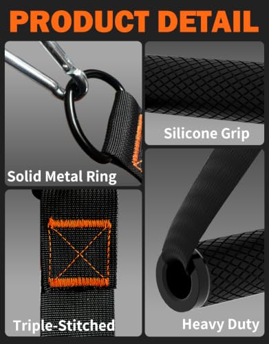 Fitarc Double D Row Handle Cable Attachments for Gym, Non-Slip V Bar Attachment for Home Gym Equipment, T Bar Row Attachment for Back Training, LAT Pulldown Attachments and Cable Machine Attachment - color: Black Exercise Handle & Double D Handle