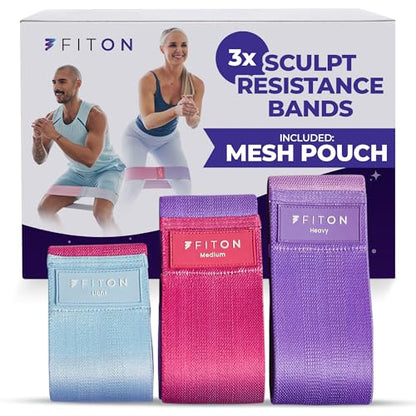 FitOn Resistance Bands 3 Pack Loop Bands for Home Gym Workout Training