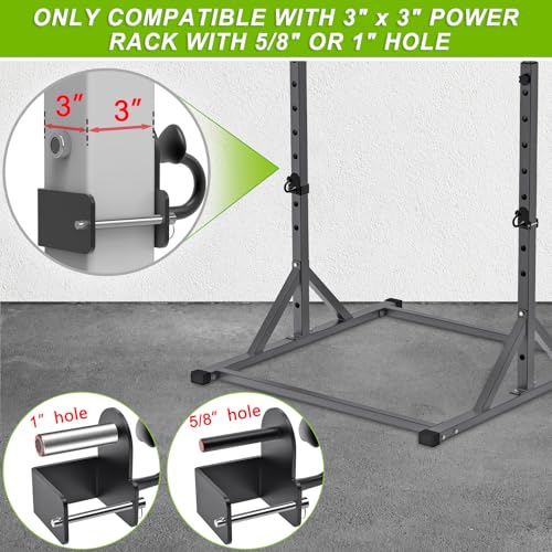 Resistance Band Anchors, Rack Attachment for 3"x3" Power Rack with 1" or 5/8" Hole, Adjustable Multi Point Workout Hook for Strength Training, Fitness, Physical Therapy, 2 Pack