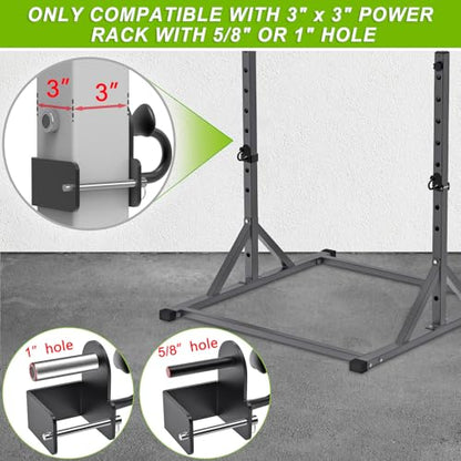 Resistance Band Anchors, Rack Attachment for 3"x3" Power Rack with 1" or 5/8" Hole, Adjustable Multi Point Workout Hook for Strength Training, Fitness, Physical Therapy, 2 Pack
