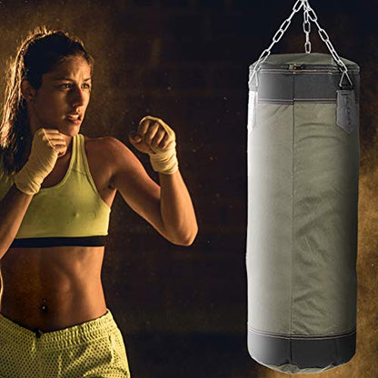 Bnineteenteam Heavy Punching Bag,Training Boxing Bag with Chain for Adults Men Women(Empty) - color: Green, size: 60 cm