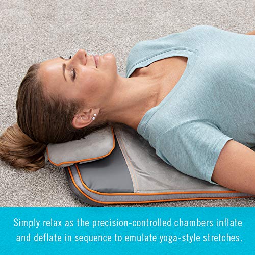 Homedics Yoga Fitness Back and Lumbar Stretching Mat with Air Compression and 3 Levels of Intensisty, Silver - style: Standard