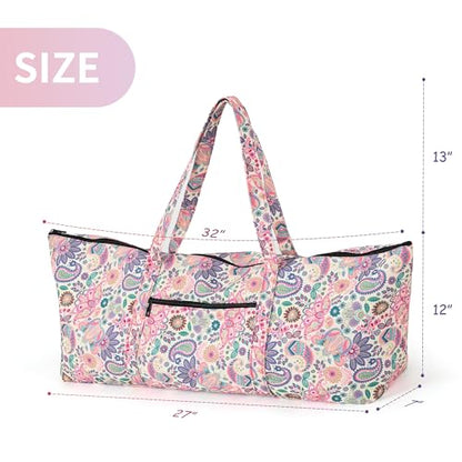 | Yoga Mat Bag | Large Yoga Mat Carrier with Wet Pocket | Yoga Gifts | Gym Tote Bag for Women - color: Tote-Pink