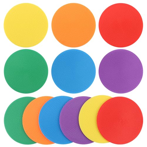 12 Pcs Non Slip Agility Markers Poly Spots, 4 Inch Floor Dots for Indoor and Outdoor Surfaces, Spot Markers for Sports Activities, Dance