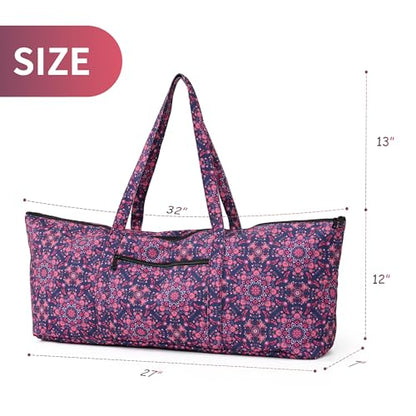 | Yoga Mat Bag | Large Yoga Mat Carrier with Wet Pocket | Yoga Gifts | Gym Tote Bag for Women - color: Tote-Navy