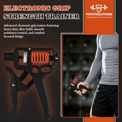 Adjustable 10–400 lb Grip Strength Trainer (Premium Adjustable Grip Strengthener for Forearm Training) Alloy Frame, Titanium-Plated Steel, TPR Non-Slip Handles (Orange)