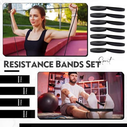 Outus 20 Pcs Resistance Bands Set 10 Resistance Loop Exercise Bands 10 Pull Up Strength Training Physical Therapy for Women Men Home Gym Workout Pilates Yoga Glutes Leg Full Body - color: Black