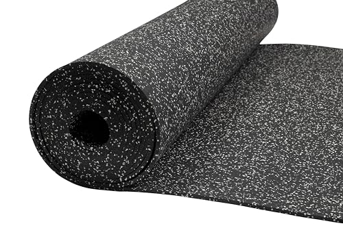 Genaflex Rubber Gym Floor Mat - 8mm Thick - Heavy Duty Commercial Protective Gym Flooring Roll (10% Grey, 4' X 20') - color: 10% Grey, size: 240"L x 48"W x 0.3"Th