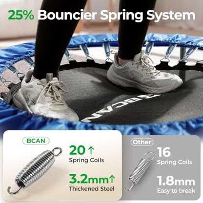 BCAN SP2 40/48" Foldable Mini Rebounder Trampoline for Adults |FED Fitness - color: Blue, size: 48-inch